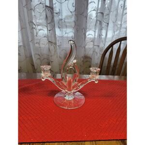 Vintage Heisey Southwind Flame Double Light Candle Holder